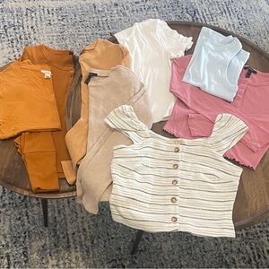 Bundle (8 pieces) of Junior Tops Assorted Cute Styles, size L